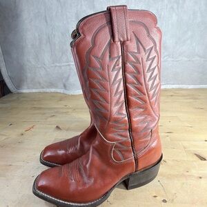 The Sanders Handmade Men’s Leather Cowboy Western Boots Square Toe Size 7